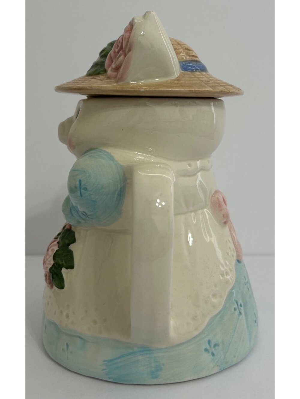Vintage Pig Teapot Pastel Colors Floral Grannycore Cottagecore Farmhouse Kitschy - Picture 2 of 8